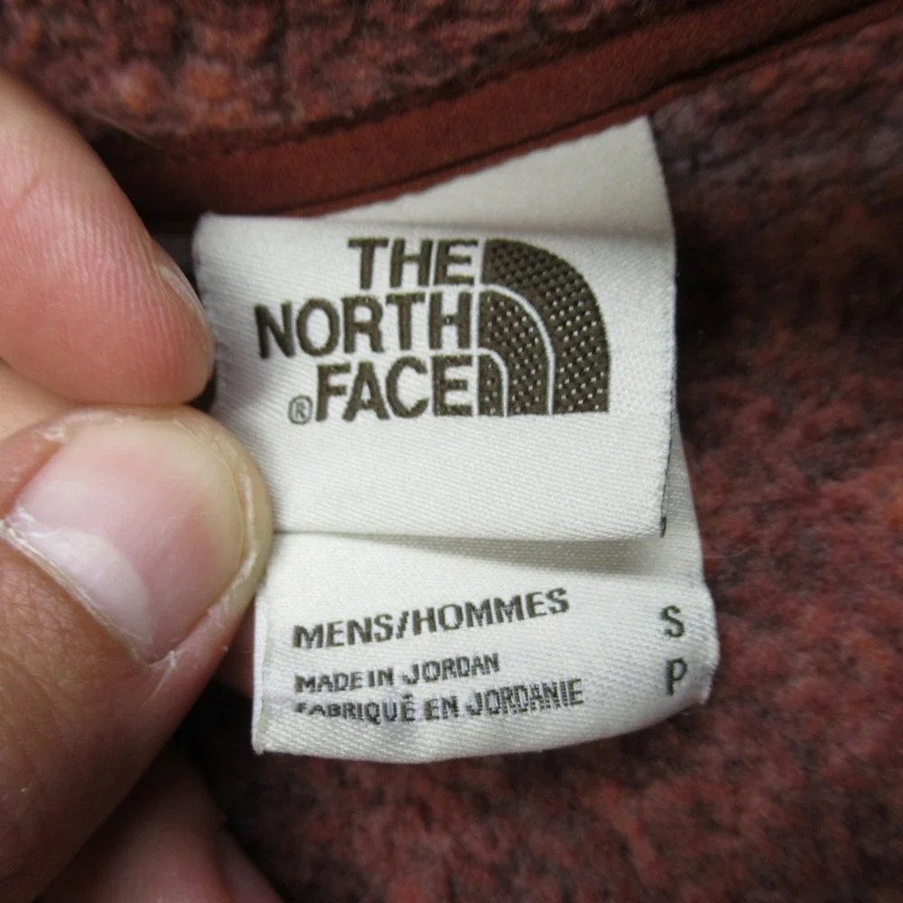 The North Face Sweatshirt Mens Small Red Aztec Gordon‎ Lyons Novelty 1/4 Zip